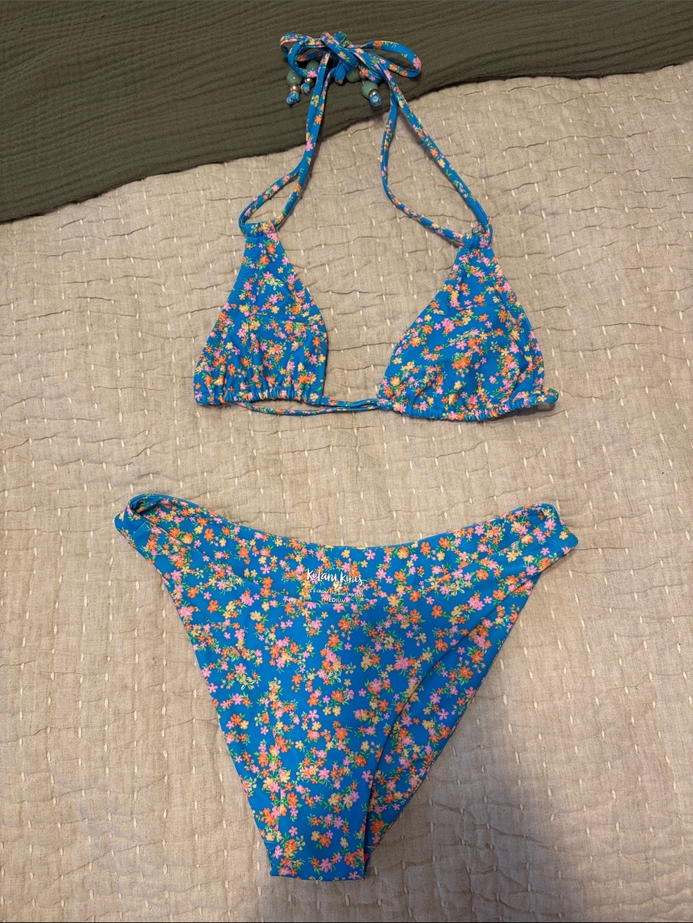 Kulani Kinis Blue Floral Triangle Bikini